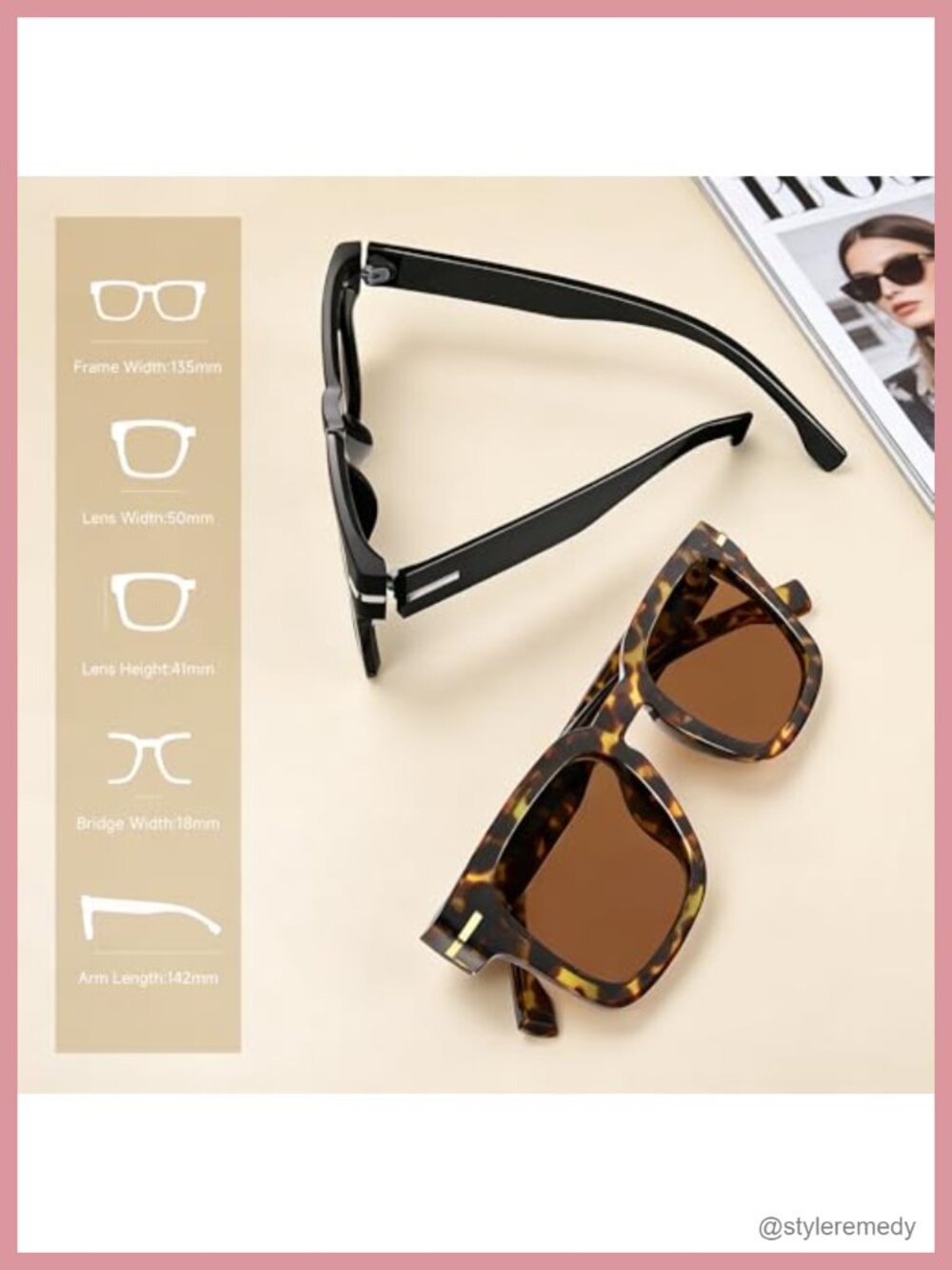 Retro Square Frame Sunglasses with UV Protection HD Lens - Picture 5 of 6